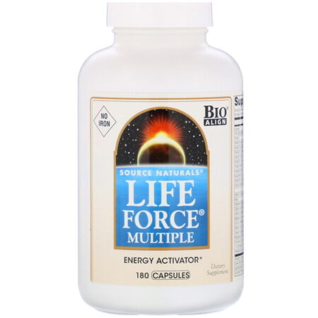 Source Naturals, Life Force Multiple, Sem Ferro, 180 Cápsulas