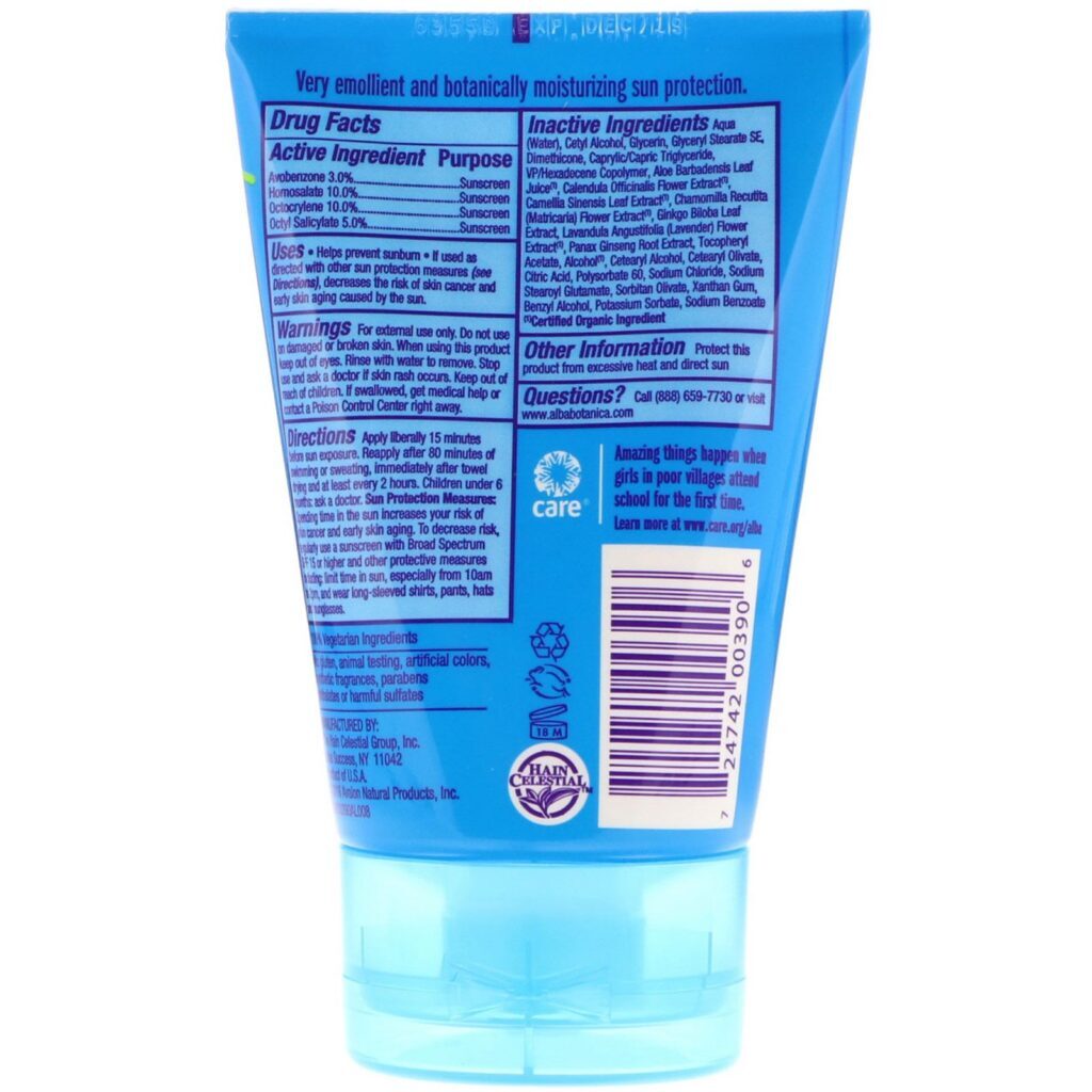 Alba Botanica, Sport Sunscreen, SPF 45, 4 oz (113g) - Imagem 2
