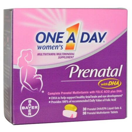 One-A-Day, Pré-natal para mulheres, com DHA, 2 Frascos, 30 Géis Líquidos/30 Comprimidos