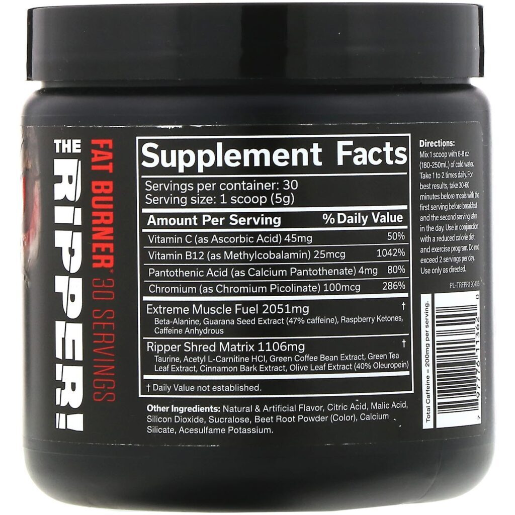JNX Sports, The Ripper, Queimador de Gordura, Ponche de Frutas, 5,3 oz (150 g) - Imagem 2
