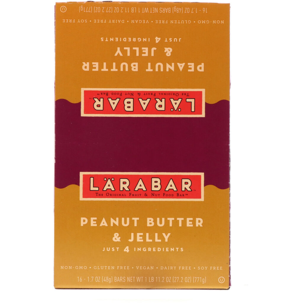 Larabar, The Original Fruit & Nut Food Bar, Peanut Butter & Jelly, 16 Bars, 1.7 oz (48 g) Each - Imagem 2