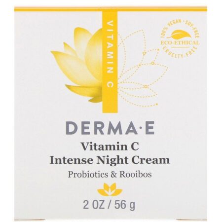 Derma E, Creme Noturno Intenso com Vitamina C, Probióticos e Rooibos