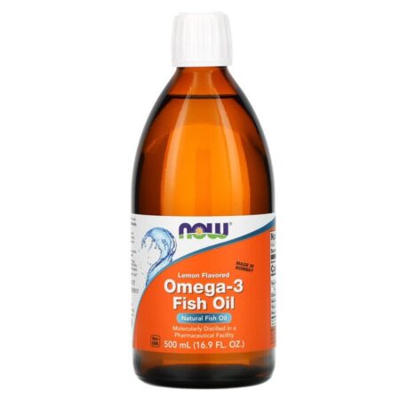 Now Foods, Óleo de Peixe Ômega-3, Sabor Limão, 500 ml (16,9 fl oz)