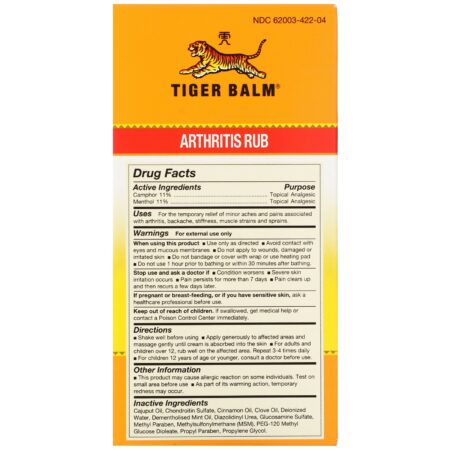 Tiger Balm, Massageador para Artrite, Sem álcool, 4 fl oz (113 ml) - Image 3