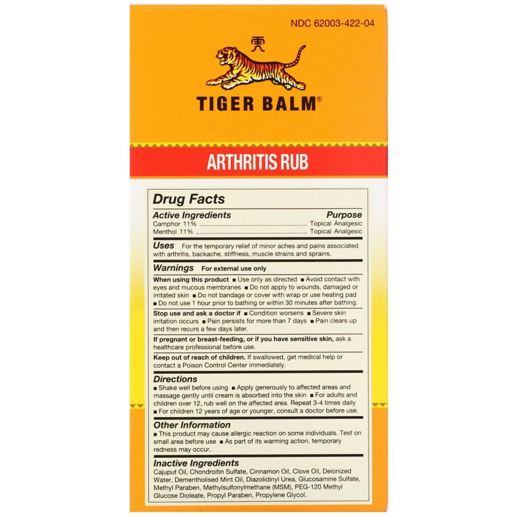 Tiger Balm, Massageador para Artrite, Sem álcool, 4 fl oz (113 ml) - Imagem 3