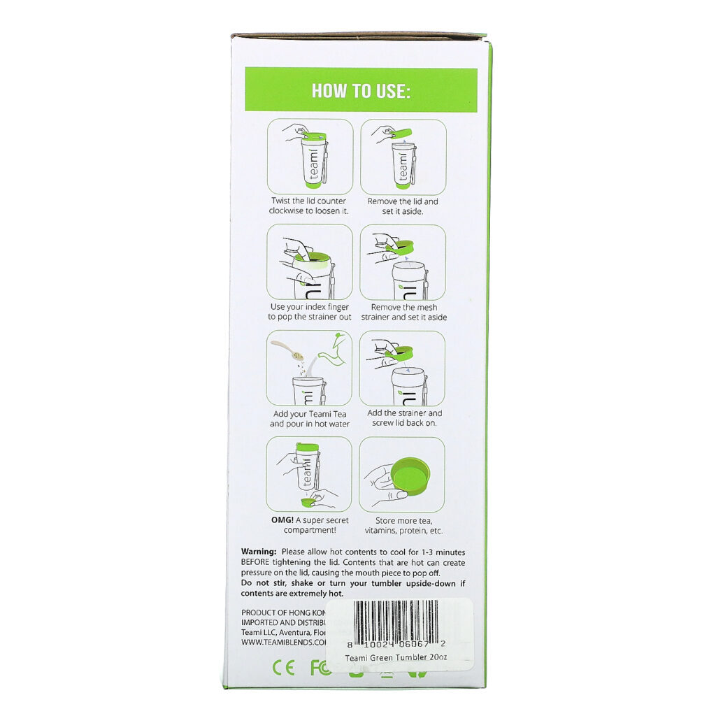 Teami, Tumbler On-the-Go, Green, 20 oz (600 ml) - Imagem 3