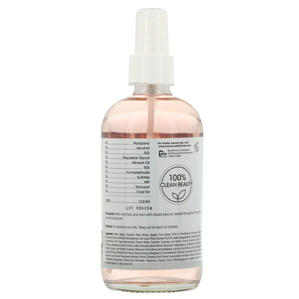 Advanced Clinicals, Vitamin C + Ferulic Acid, Antioxidant Glow Facial Mist, 8 fl oz (237 ml) - Imagem 2
