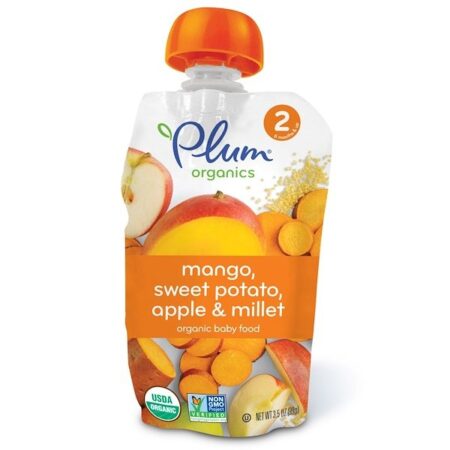 Plum Organics, Alimento Orgânico para Bebês, Estágio 2, Manga, Batata-doce, Maça e Cereais de Milho, 99 g