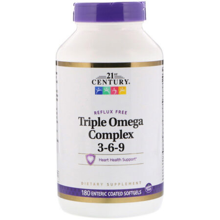 21st Century, Complexo de Çomega Tripla 3-6-9, 180 Softgels entérico revestidos