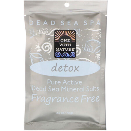 One with Nature, Dead Sea Spa, Mineral Salts, Detox, Fragrance Free , 2.5 oz (70 g)