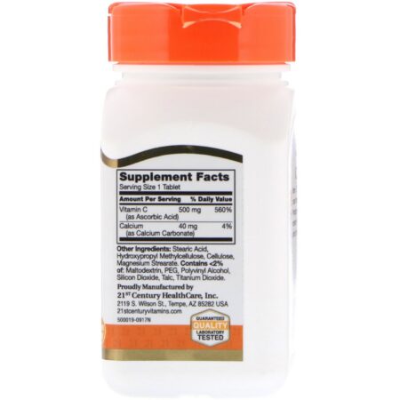 21st Century, Vitamin C, Prolonged Release, 500 mg, 110 Tablets - Image 2