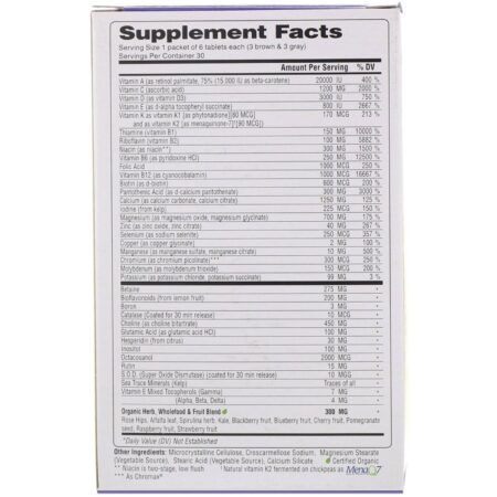 Super Nutrition, Opti-Energy Pack, Suplemento Multivitamínico/Mineral, Sem Ferro, 30 Pacotes (6 Comprimidos Cada) - Image 2