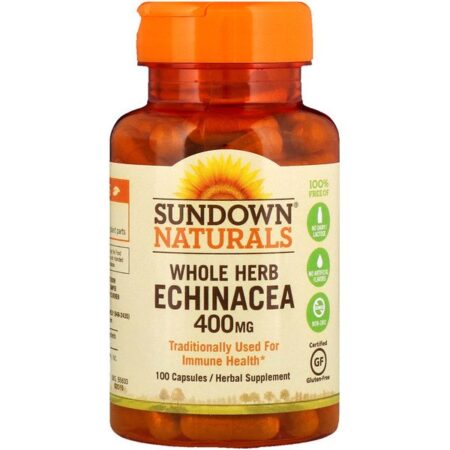 Sundown Naturals, Erva Equinácea Integral, 400 mg, 100 Cápsulas