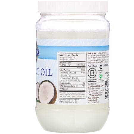 Garden of Life, Raw Extra Virgin Coconut Oil, 14 fl oz (414 ml) - Image 2