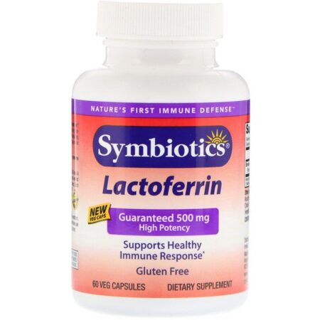 Symbiotics, Lactoferrina, 500 mg, 60 Cápsulas Vegetais