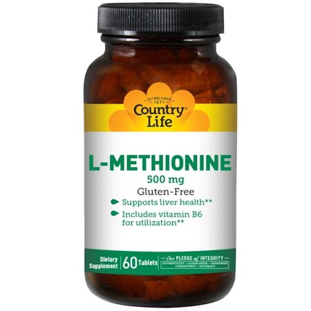 Country Life, L-Metionina, 500 mg, 60 tabletes