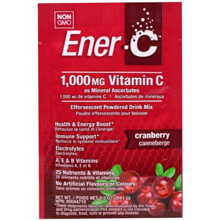 Ener-C, Vitamina C, Pó Efervescente, Cranberry, 30 Pacotes, 10,0 oz (282.3 g) - Image 3