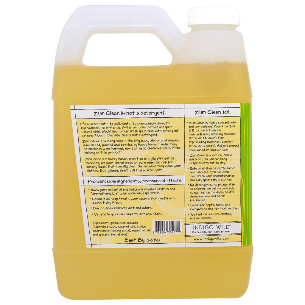 Indigo Wild, Zum Clean, Sabão de Lavanderia em Aromaterapia, Árvore de Chá-Cítrico, 32 fl oz (0,94 L) - Imagem 2