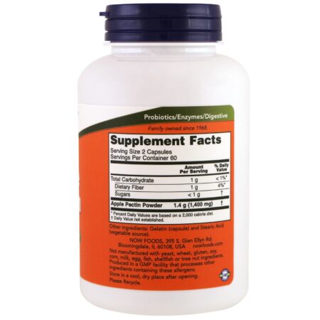 Now Foods, Apple Pectin, 700 mg, 120 Cápsulas - Image 2