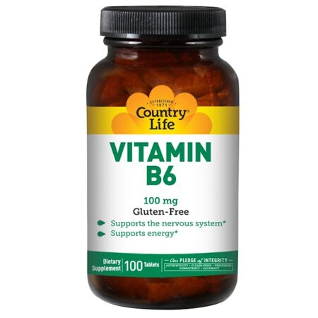 Country Life, Vitamina B6, 100 mg, 100 comprimidos