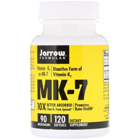 Jarrow Formulas, MK-7, Vitamina K2 como MK-7, 90 mcg, 120 Softgels