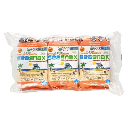 SeaSnax, Pegue & Leve, Lanche Orgânico Premium de Alga Marinha Torrada, 6 Pacotes, 0,18 oz (5 g) Cada