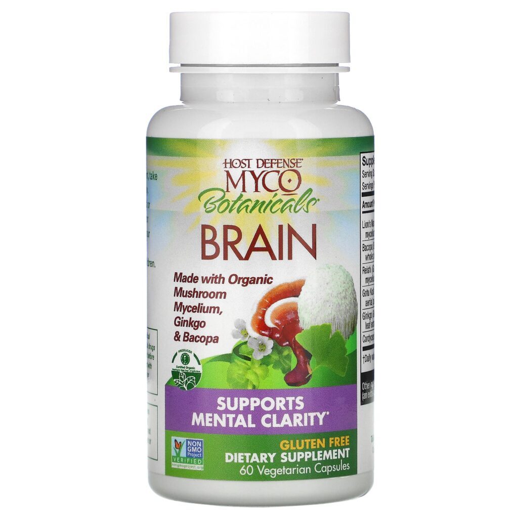 Fungi Perfecti, MycoBotanicals, Brain, 60 Cápsulas Vegetais - Imagem 3