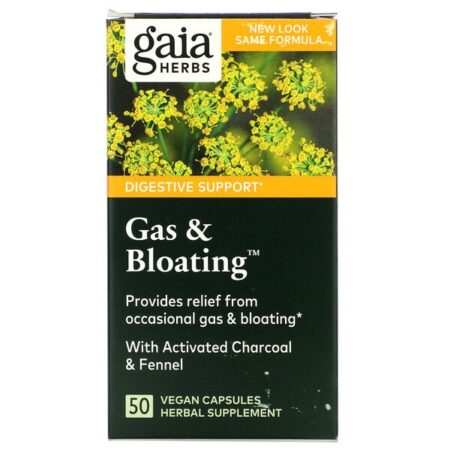 Gaia Herbs, Gas & Bloating, 50 Cápsulas Veganas