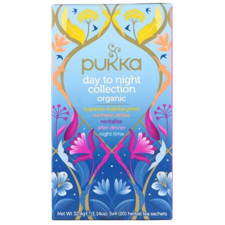 Pukka Herbs, Coleção Orgânica Dia até a Noite, 20 Saquinhos de Chá de Ervas 32,4 g (1,14 oz) Cada