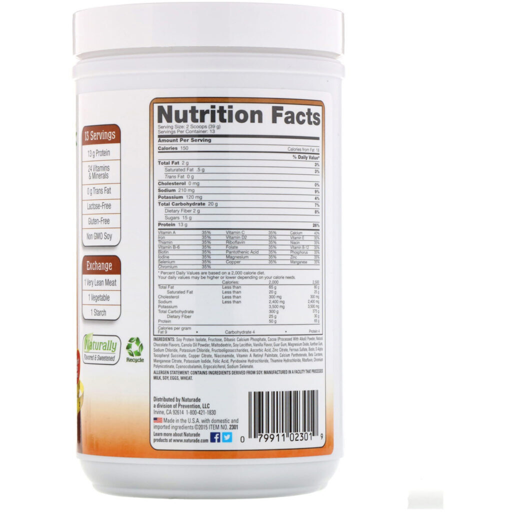 Naturade, Total Soy, Meal Replacement, Bavarian Chocolate, 17.88 oz (507 g) - Imagem 2