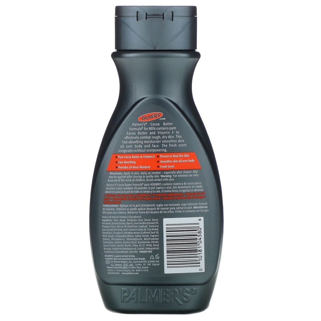 Palmer's, Manteiga de cacau com vitamina E, Corpo e Rosto, Masculino, 8,5 fl oz (250 ml) - Imagem 2