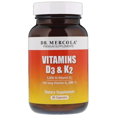 Dr. Mercola, Vitamins D3 & K2, 90 Capsules