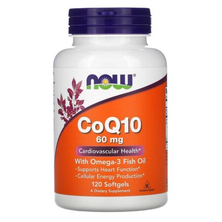 Now Foods, CoQ10 com Óleo de Peixe com Ômega-3, 60 mg, 120 Cápsulas Softgel