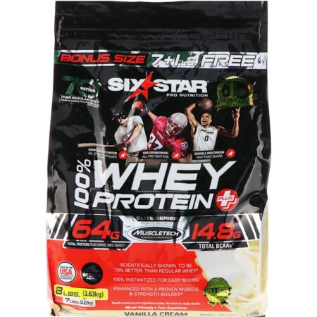 Six Star, Elite Series 100% Whey Protein Plus, Vanilla Cream, 8 lb (3.63 kg)