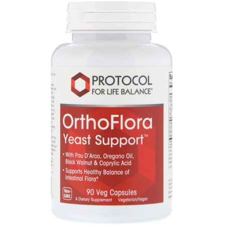 Protocol for Life Balance, OrthoFlora Suporte para Levedura, 90 Cápsulas Vegetais