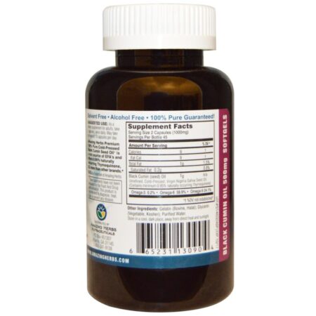 Amazing Herbs, Black Seed, 500 mg, 90 cápsulas gelatinosas - Imagem 2