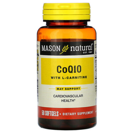 Mason Natural, CoQ10 com L-Carnitina, 60 Cápsulas Gelatinosas