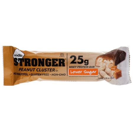 NuGo Nutrition, STRONGER, Protein Bar, Peanut Cluster, 12 Bars, 2.82 oz (80 g) Each - Image 4