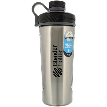 Blender Bottle, Blender Bottle Radian, Aço Inoxidável Isolado, Natural/Preto, 26 oz