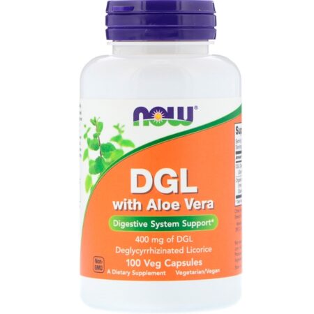 Now Foods, DGL com Aloe Vera, 400 mg, 100 Cápsulas Vegetais