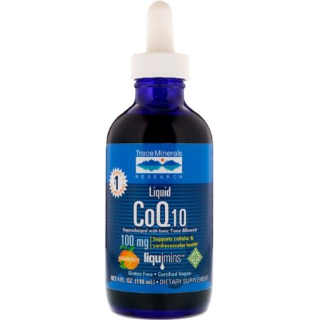 Trace Minerals Research, CoQ10 Líquido, Sabor Tangerina, 100 mg, 4 fl oz (118 ml)