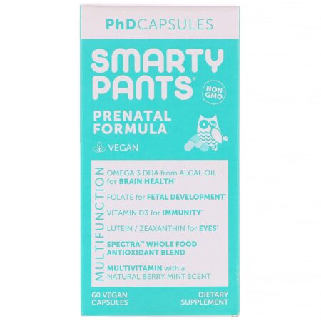 SmartyPants, Cápsulas PhD, Fórmula para Pré-Natal, 60 Cápsulas Veganas - Image 2