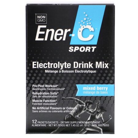 Ener-C, Sport, Electrolyte Drink Mix, Mixed Berry, 12 Packets, 0.1 oz (3.43 g) Each