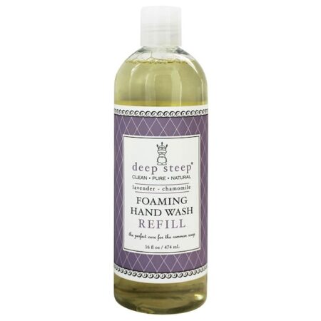 Deep Steep, Sabonete Espumante para as Mãos, Refil, Lavanda - Camomila, frasco de 16 oz (474 ml)