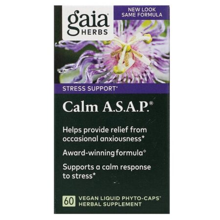 Gaia Herbs, Calm A.S.A.P., 60 Vegan Liquid Phyto-Caps