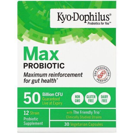 Kyolic, Kyo-Dophilus, Probiótico Max, 50 Bilhões de UFCs, 30 Cápsulas Vegetarianas