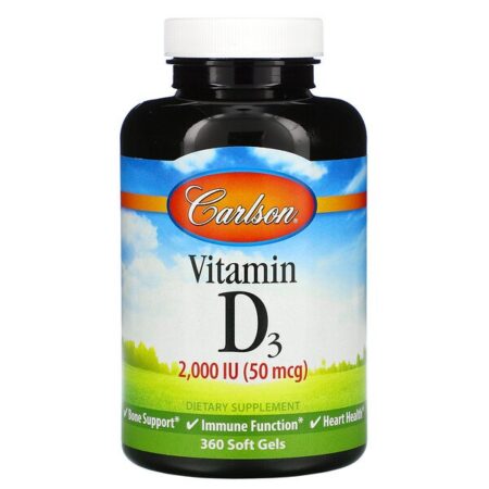 Carlson Labs, Vitamina D3, 2.000 UI (50 mcg), 360 Cápsulas Gelatinosas