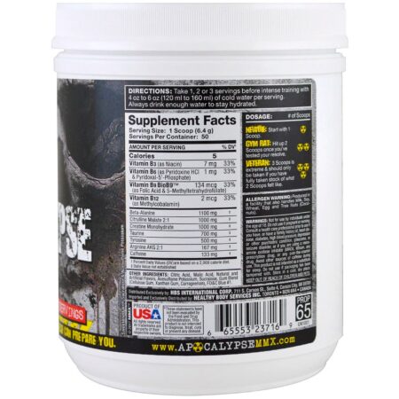 MuscleMaxx, Pre Apocalypse, Pré-Treino, Blue Wraithberry, 320 g (11,28 oz) - Image 2