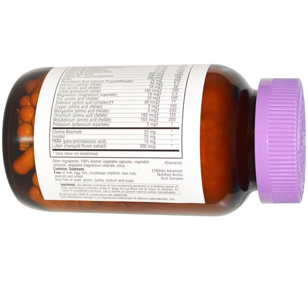 Bluebonnet Nutrition, MultiOne, Múltiplo, Um por Dia, 120 Cápsulas Vegetais - Imagem 2
