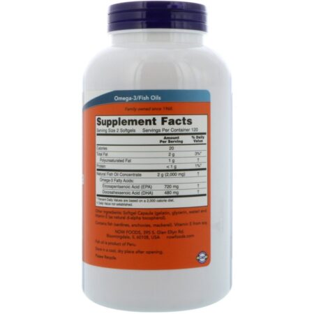 Now Foods, Super Omega EPA, Destilado Molecularmente, 240 Cápsulas Softgel - Imagem 2
